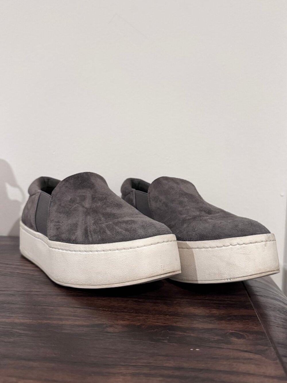 Vince Platform Slide-on Sneakers - Gray Suede - Size 7 - EUC